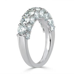 4.00ct Dreiseitiger Runder Brillantschliff Diamantring in 18k Weißgold