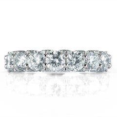 4.00ct Three Sided Round Brilliant Cut Diamond Ring in 18k White Gold