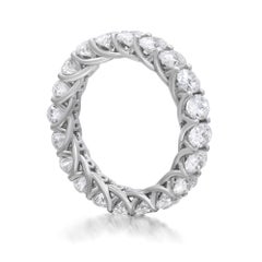 4.00Cttw Oval Cut Diamond Eternity Wedding Band Ring 18K White Gold