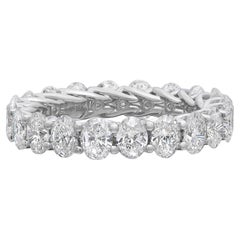 0.86cttw Bezel Set Oval Cut Diamond Eternity Band Ring 18k Yellow Gold ...