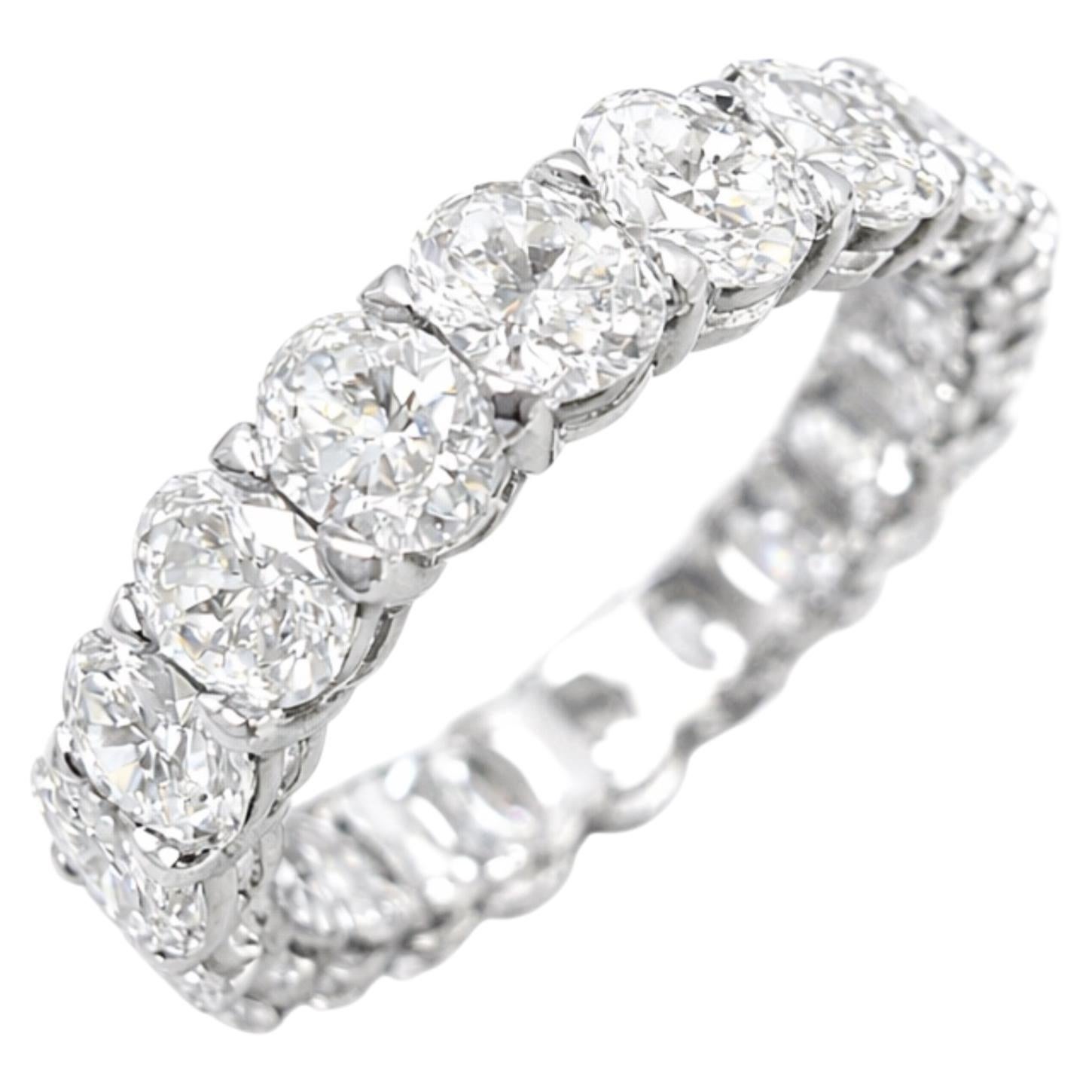 For Sale:  4.00cttw Oval Diamond Full Eternity Wedding Brand New Ring Band Solid White Gold