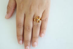 4.01 Carat Clear Citrine & Diamond Ring in 18k Gold