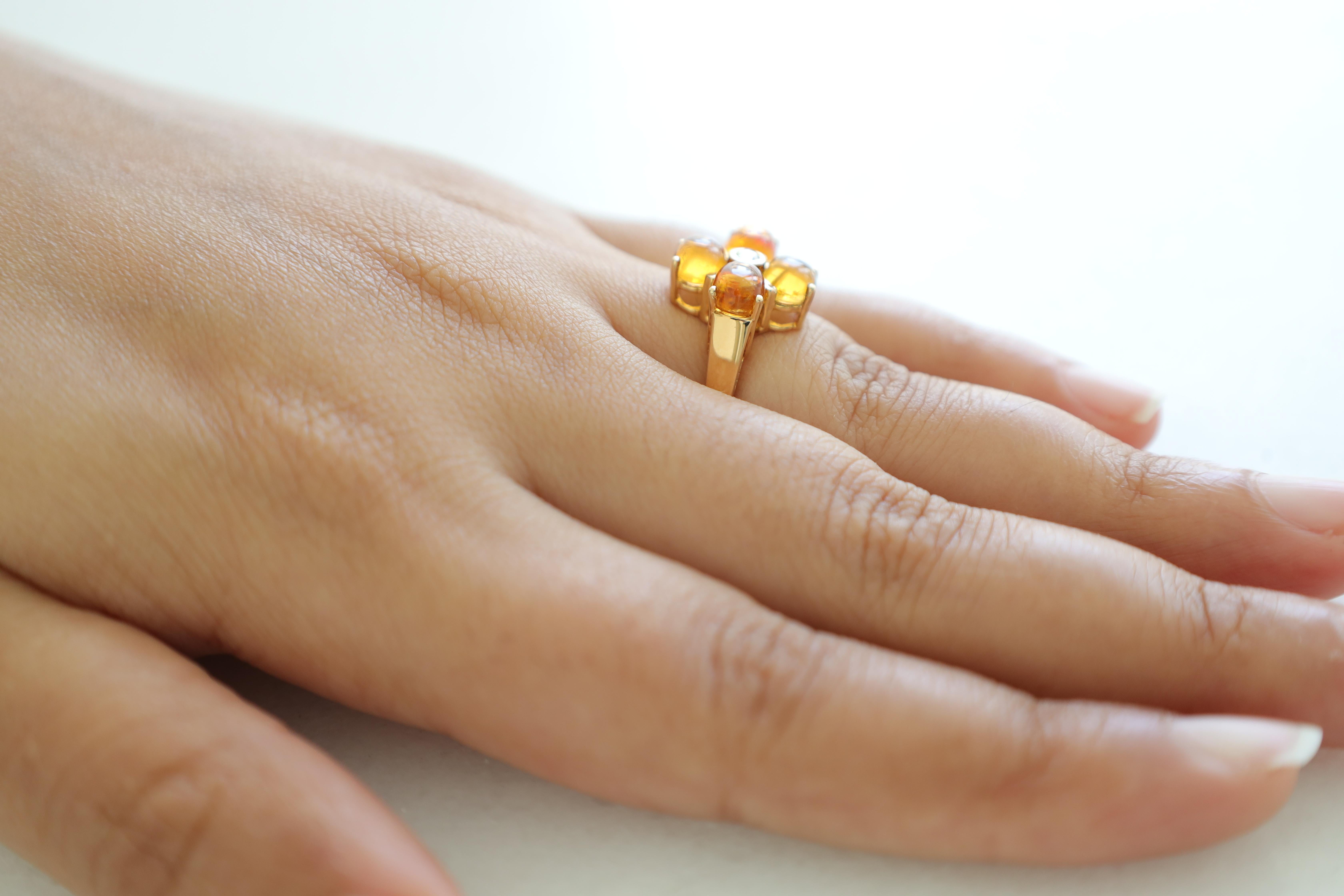 4,01 Karat klar Citrin & Diamant-Ring in 18k Gold  (Zeitgenössisch) im Angebot