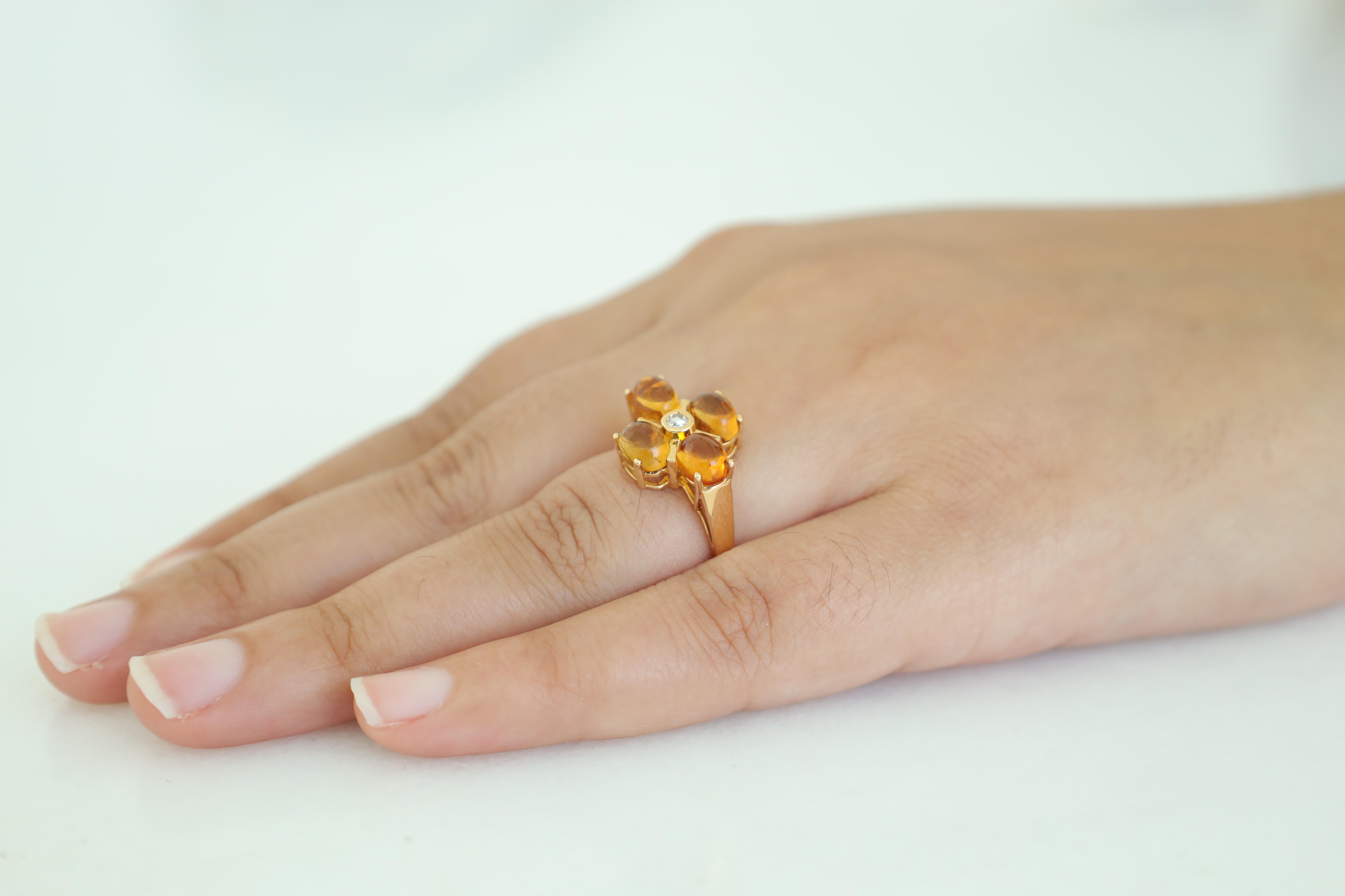 4,01 Karat klar Citrin & Diamant-Ring in 18k Gold  im Zustand „Neu“ im Angebot in Jaipur, Rajasthan