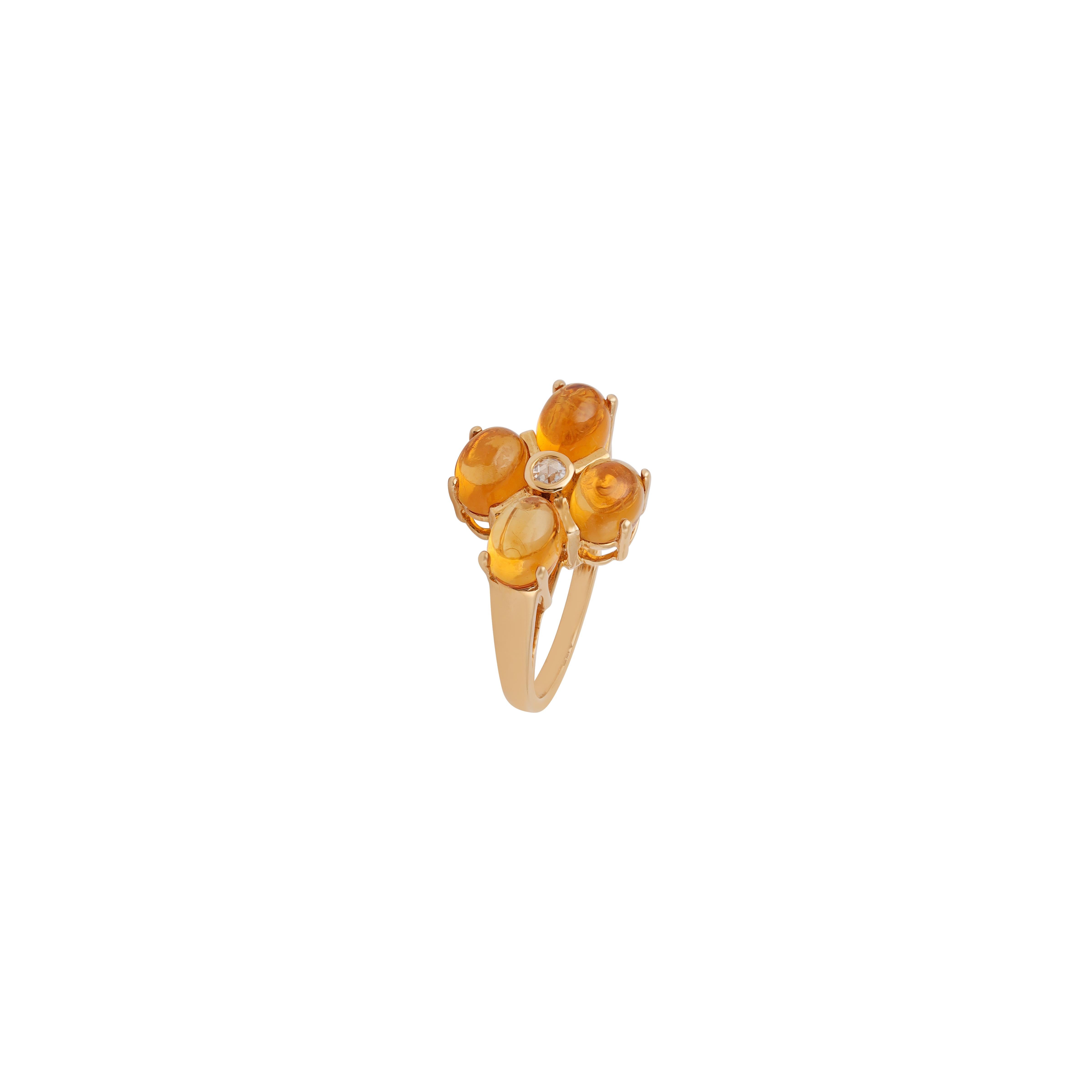 4.01 Carat Clear Citrine & Diamond Ring in 18k Gold For Sale 2