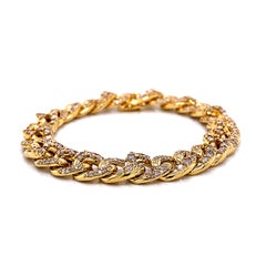 4.01 Carat Diamond Cuban Link Bracelet 18k Yellow Gold
