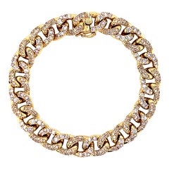 4.01 Carat Diamond Cuban Link Bracelet 18k Yellow Gold