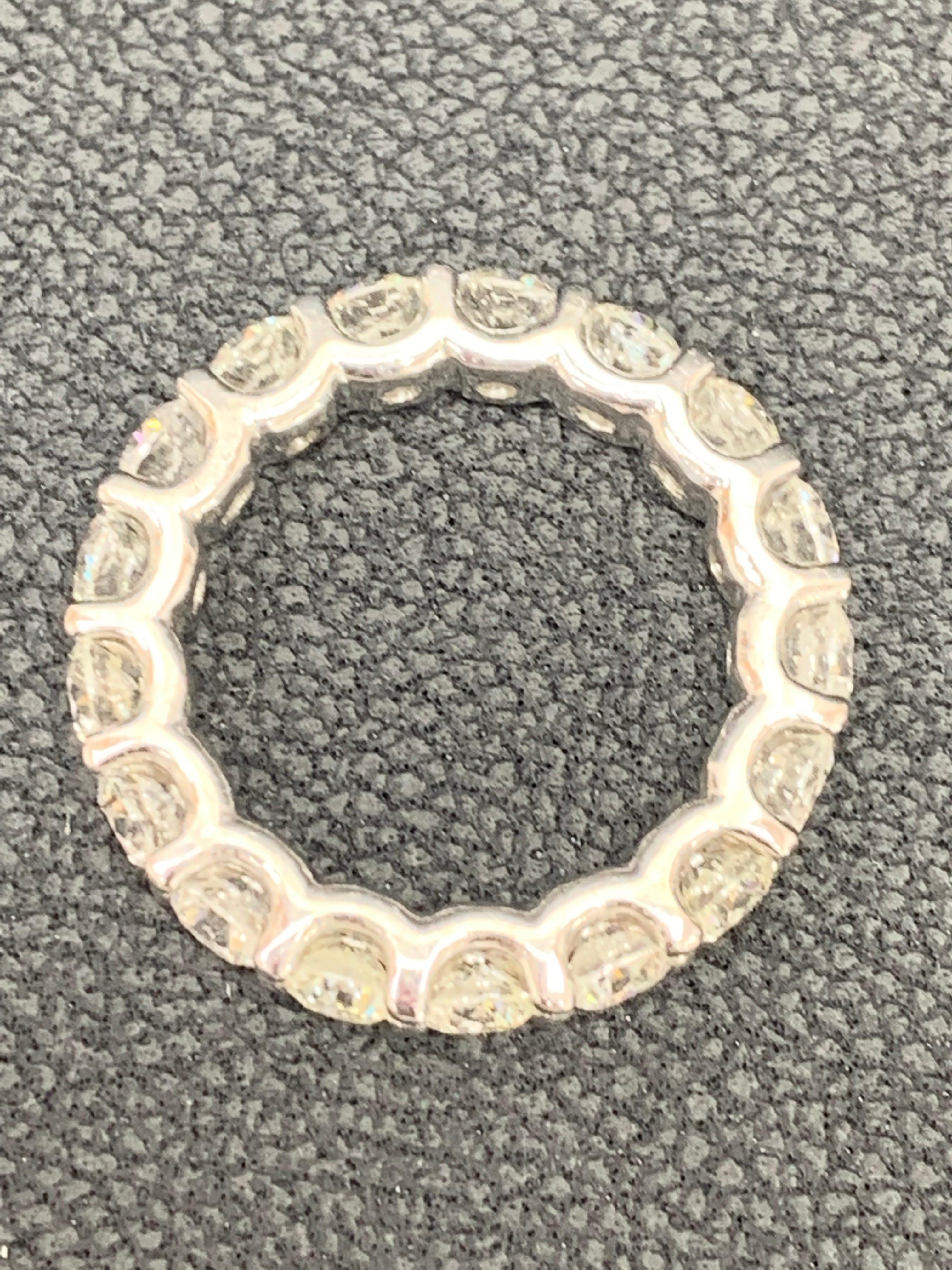 4.01 Carat Diamond Eternity Wedding Ring in 14k White Gold For Sale 3