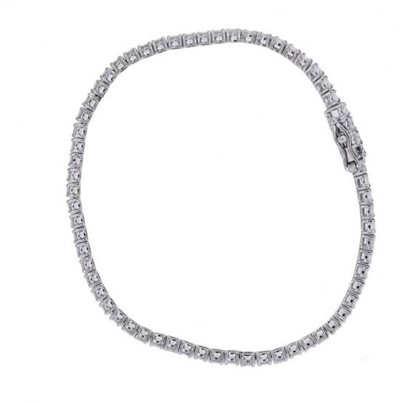 Round Cut 4.01 Carat Diamond Tennis Bracelet