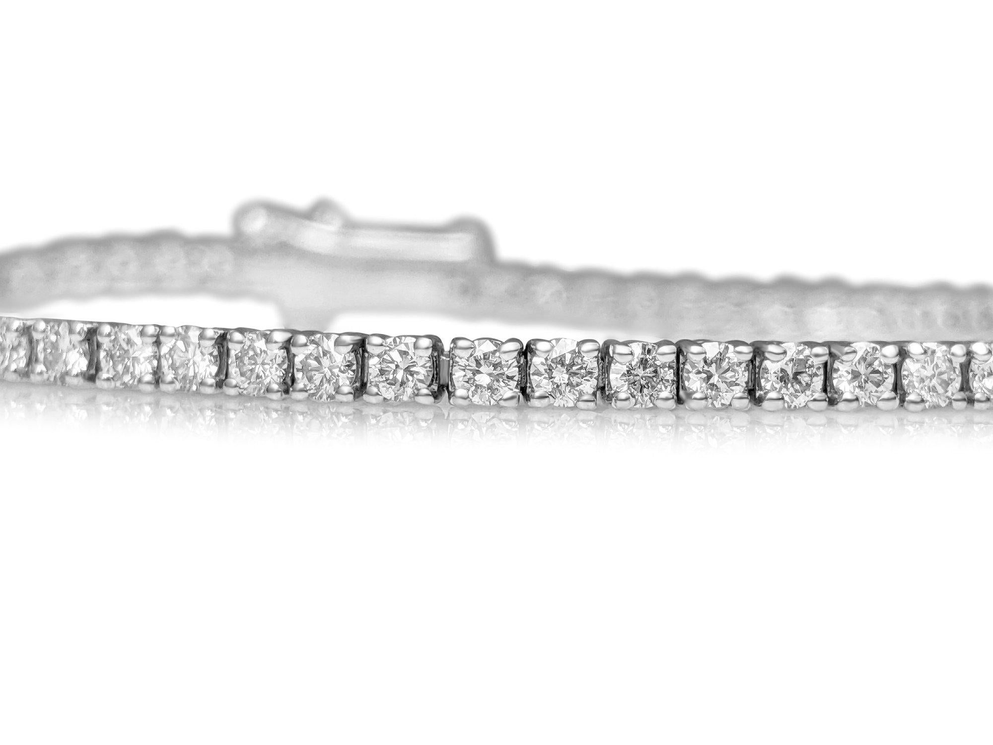 Art Deco NO RESERVE!  VVS-VS 4.01cttw Diamond Tennis - 14K White Gold Bracelet