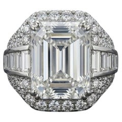 4,01 Karat Diamantring mit Smaragdschliff  GIA E IF