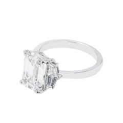 4.01 Carat Emerald Diamond Ring 18K Gold Quiet Power Modern Classic