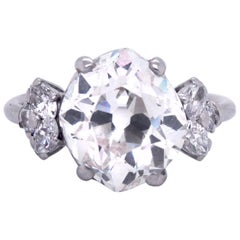 4.01 Karat Diamantring mit Rhombusschliff aus alter Mine