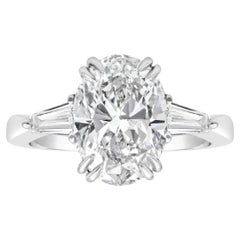 4.01 Carat Oval Diamond Ring Brilliant White 18K Gold Effortless Elegance