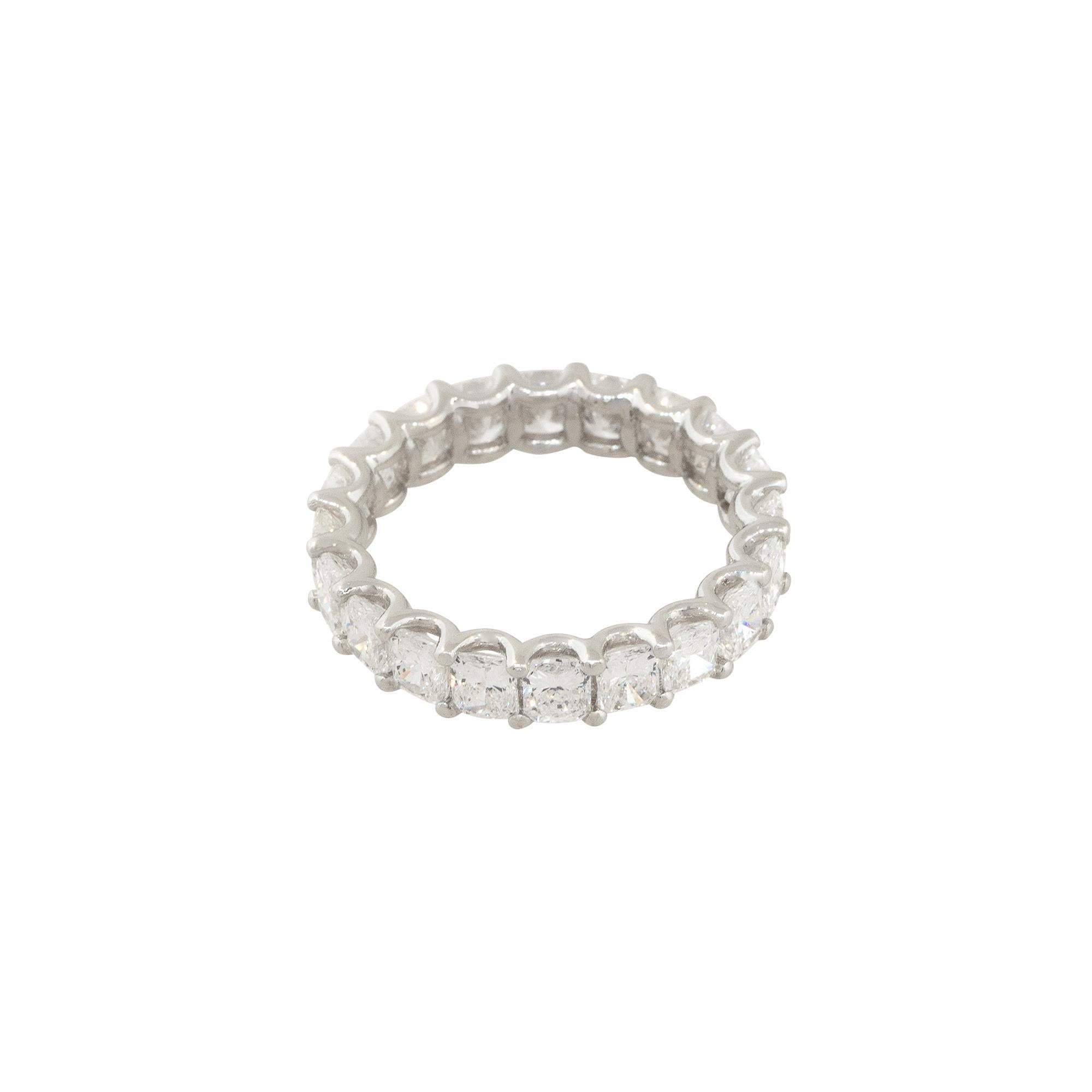 4.01 Carat Radiant Cut Diamond Eternity Band 14 Karat in Stock In Excellent Condition For Sale In Boca Raton, FL