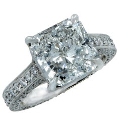 4.01 Carat Radiant Cut Diamond Ring