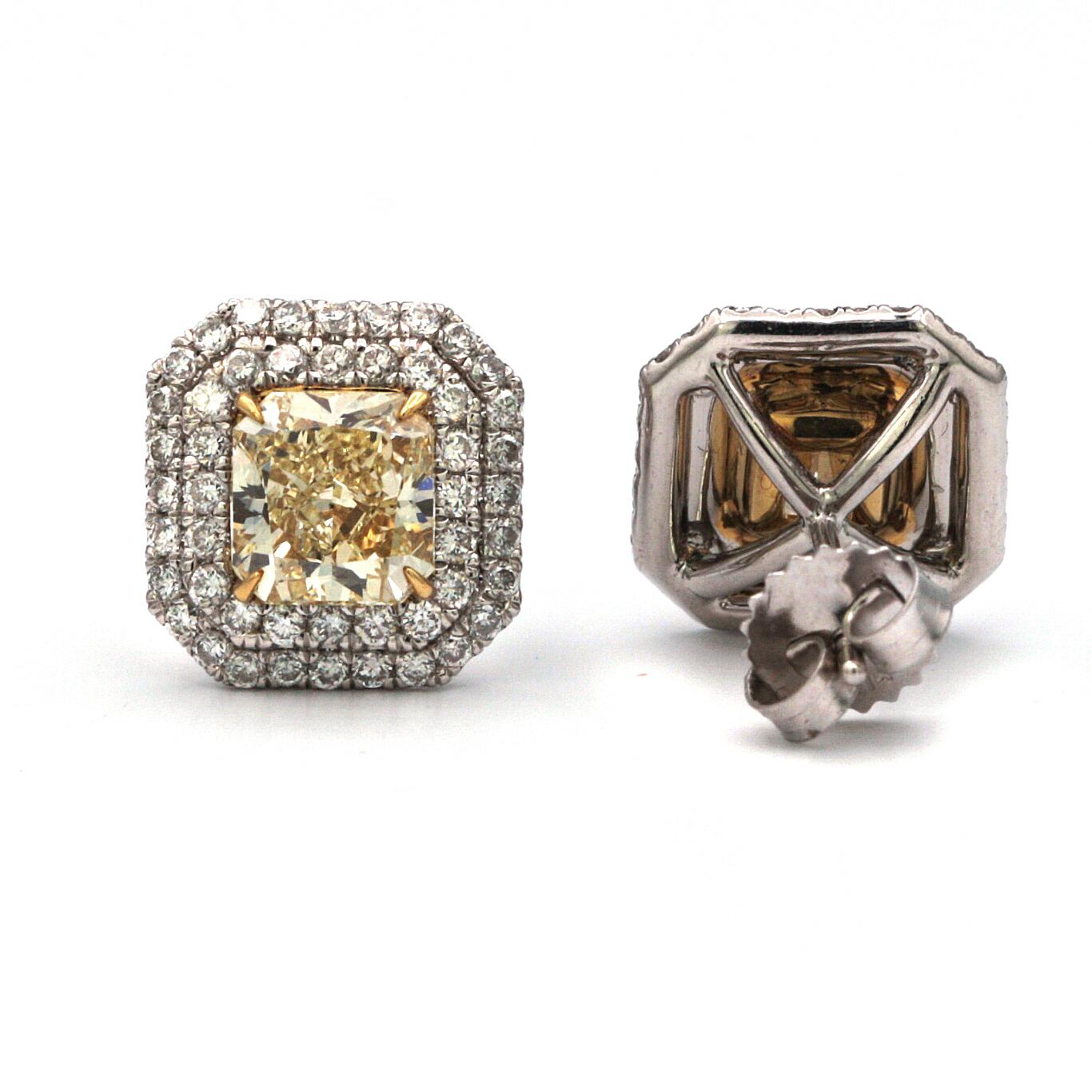 radiant diamond earrings