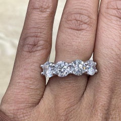 4.01 Carat Round Brilliant Statement Brilliant White VVS 14K White Gold