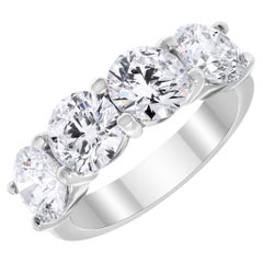 4.01 Carat Round Brilliant Statement Brilliant White VVS 14K White Gold
