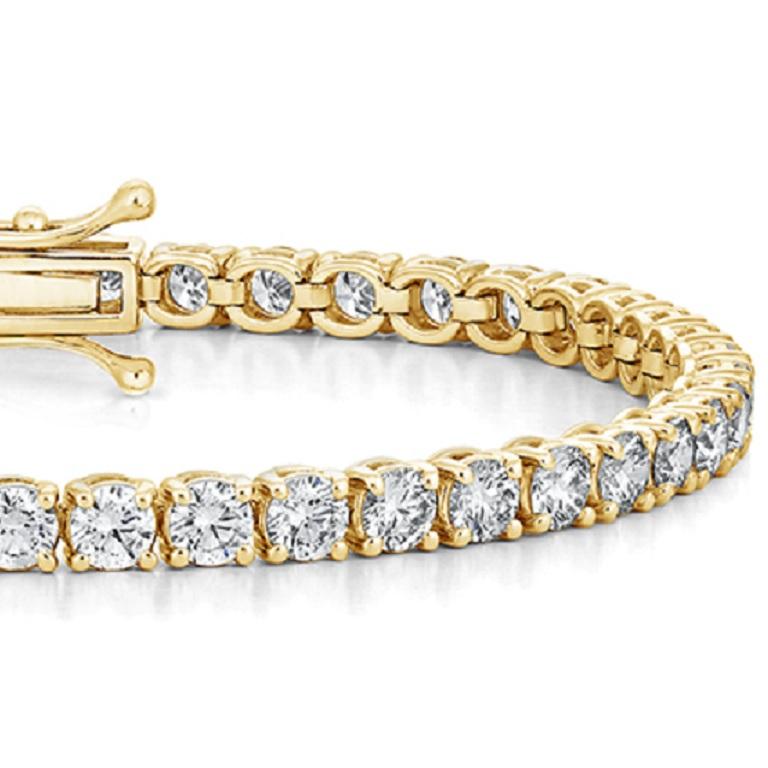 This beautiful bracelet has sixty three round diamonds totaling 4.01 carats. Set in 14k Yellow Gold.
Suggested retail price: $22,360

DiamondTown is pleased to offer a wide selection of fine jewelry across all categories and multiple gemstone