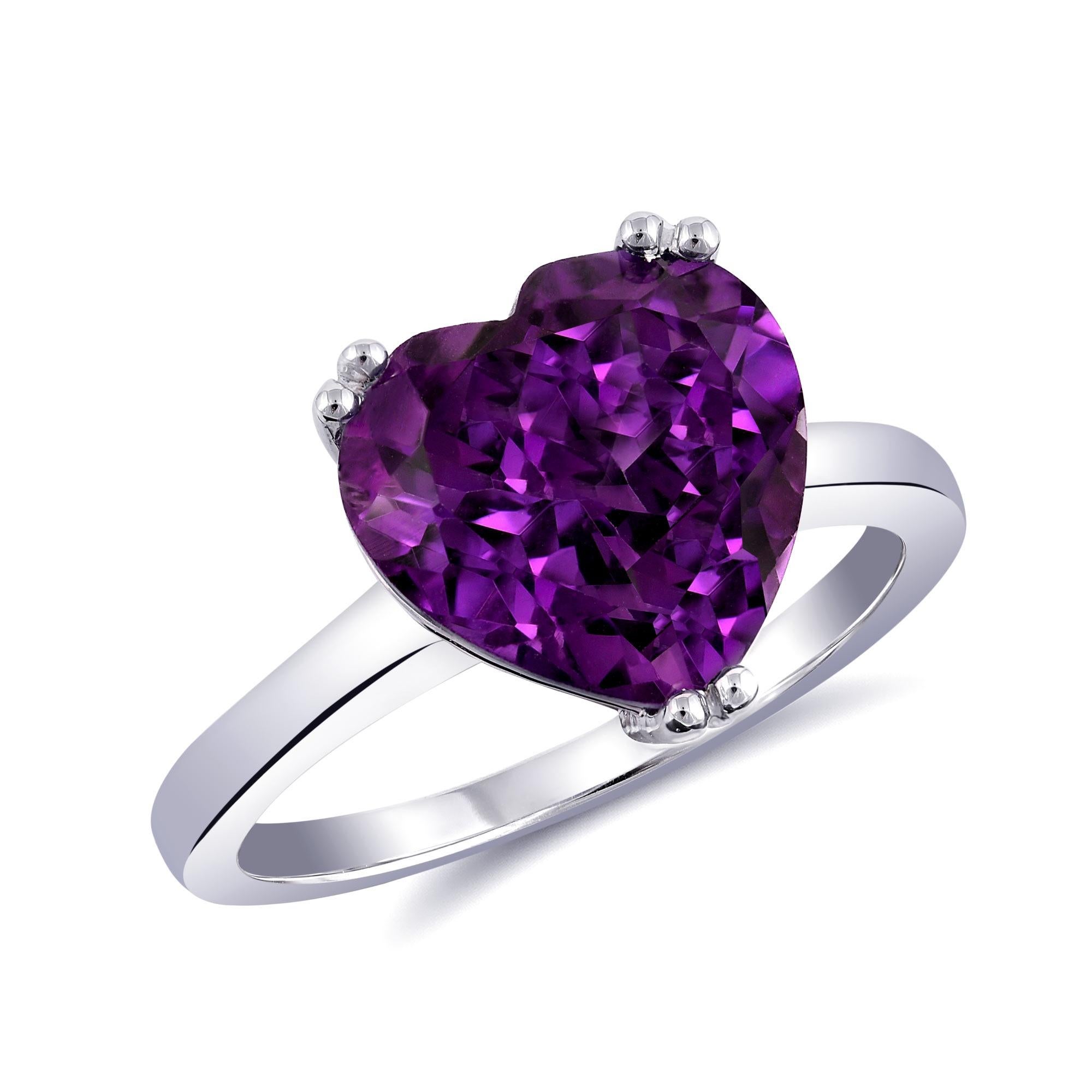 4.01 Carats Amethyst set in 14K White Gold Ring In New Condition For Sale In Los Angeles, CA