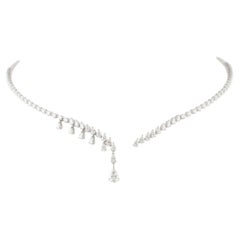 Collar gargantilla con gota de diamante certificado natural de 4,01 qt Oro blanco de 14 quilates