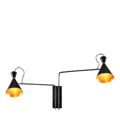 4012/A2 2-Light Black and Gold Wall Lamp
