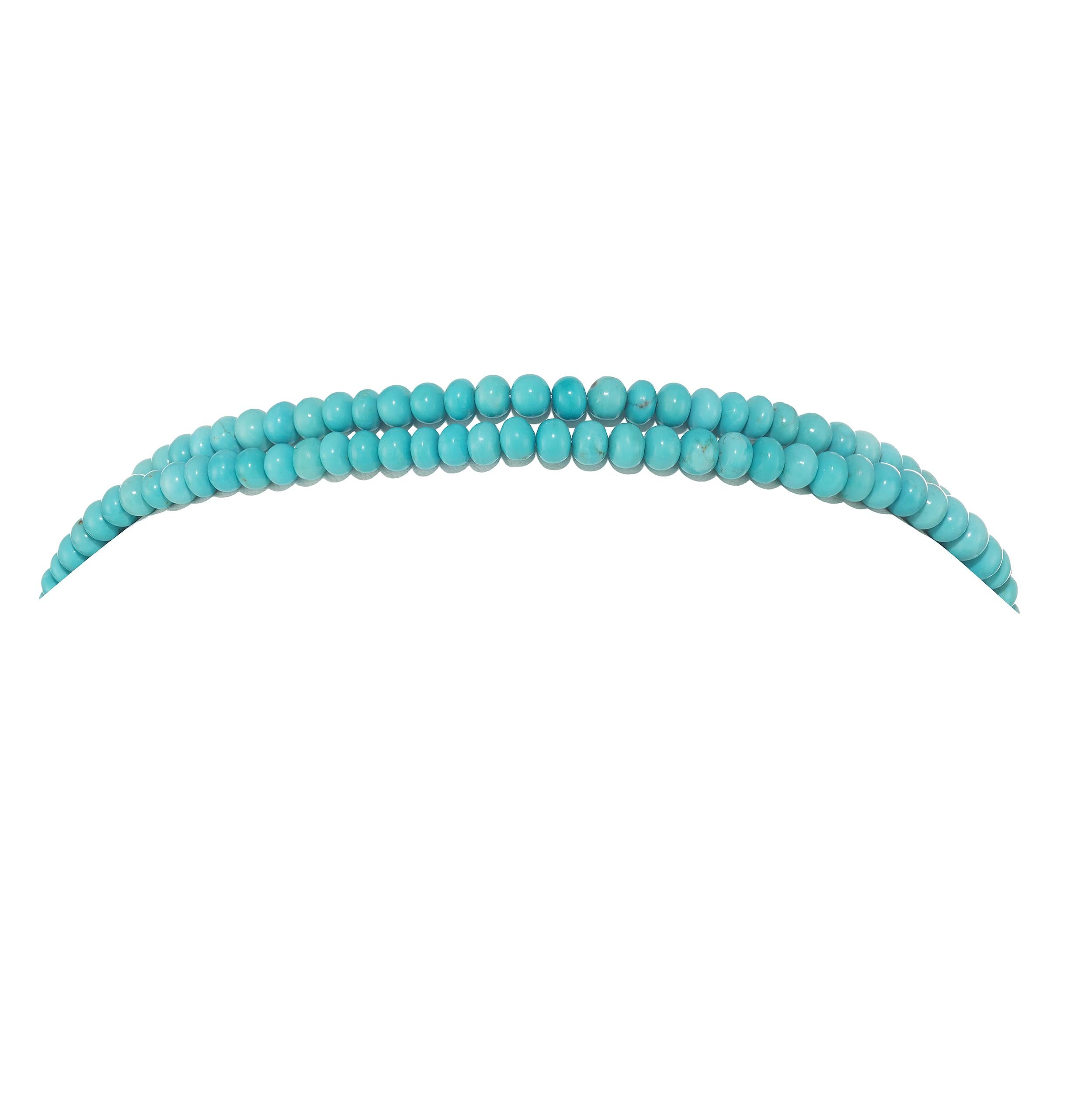 double strand turquoise necklace