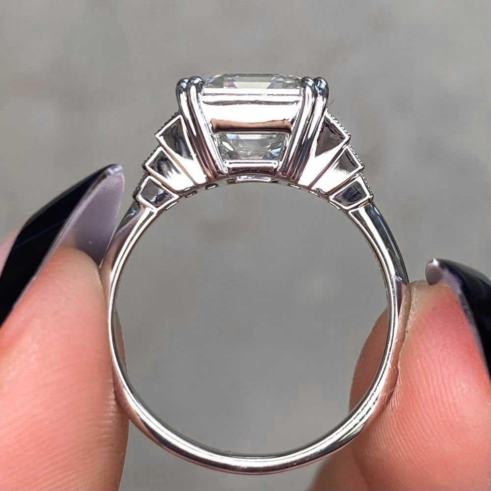4.01ct Asscher Cut Diamond Engagement Ring, VS1 Clarity, Platinum 5