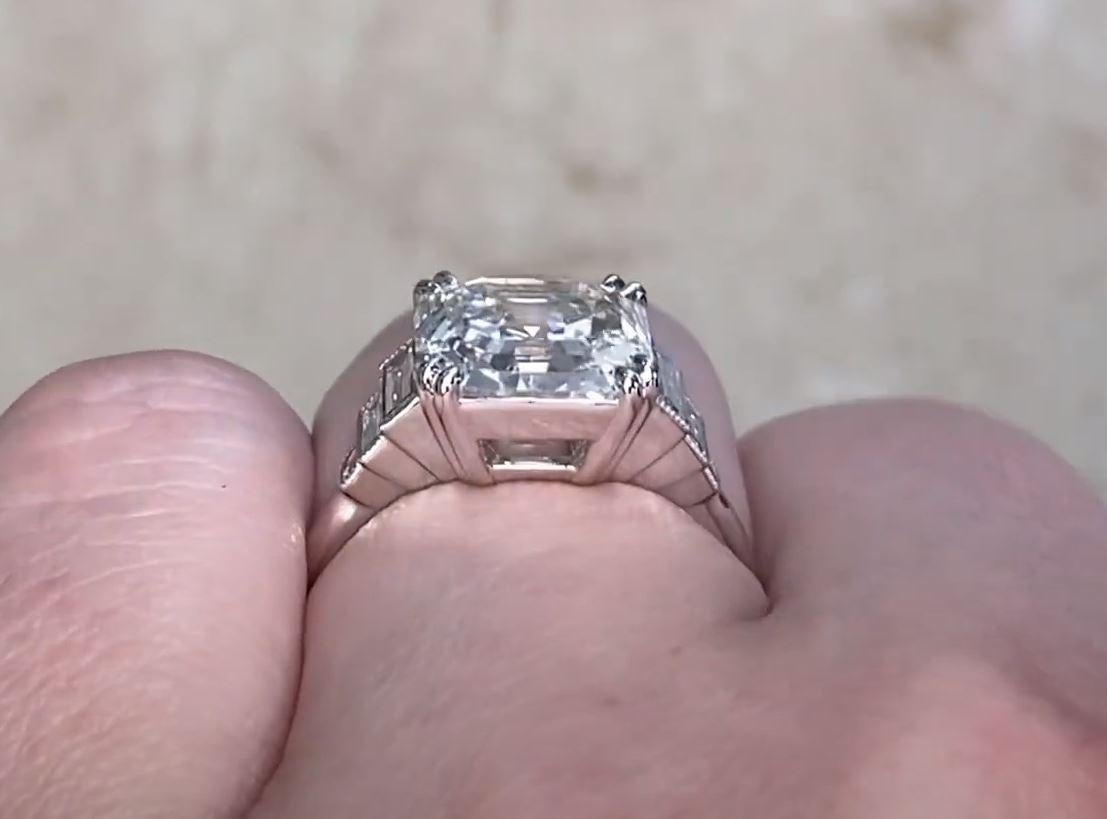 4.01ct Asscher Cut Diamond Engagement Ring, VS1 Clarity, Platinum 1