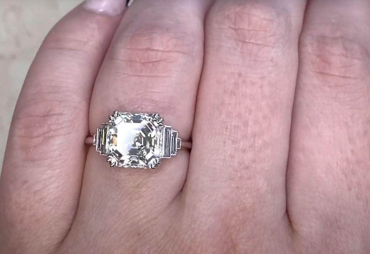 4.01ct Asscher Cut Diamond Engagement Ring, VS1 Clarity, Platinum 2
