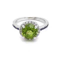 4.01ct Natural Burma Peridot 14K W/G Ring