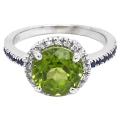 4.01ct Natural Burma Peridot 14K W/G Ring