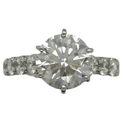 4.01ct Anillo de Diamantes Naturales Certificado GIA Talla 8 Con Diamantes en el Lado