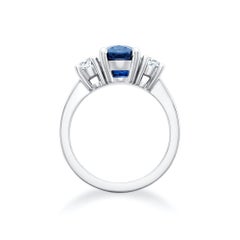 4.01ct Sapphire and Diamond 3-Stone Ring