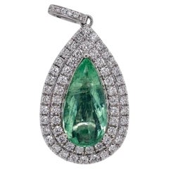 4.01ct Vivid Neon Green Paraiba Tourmaline Pendant 18K Gold GIA Cert