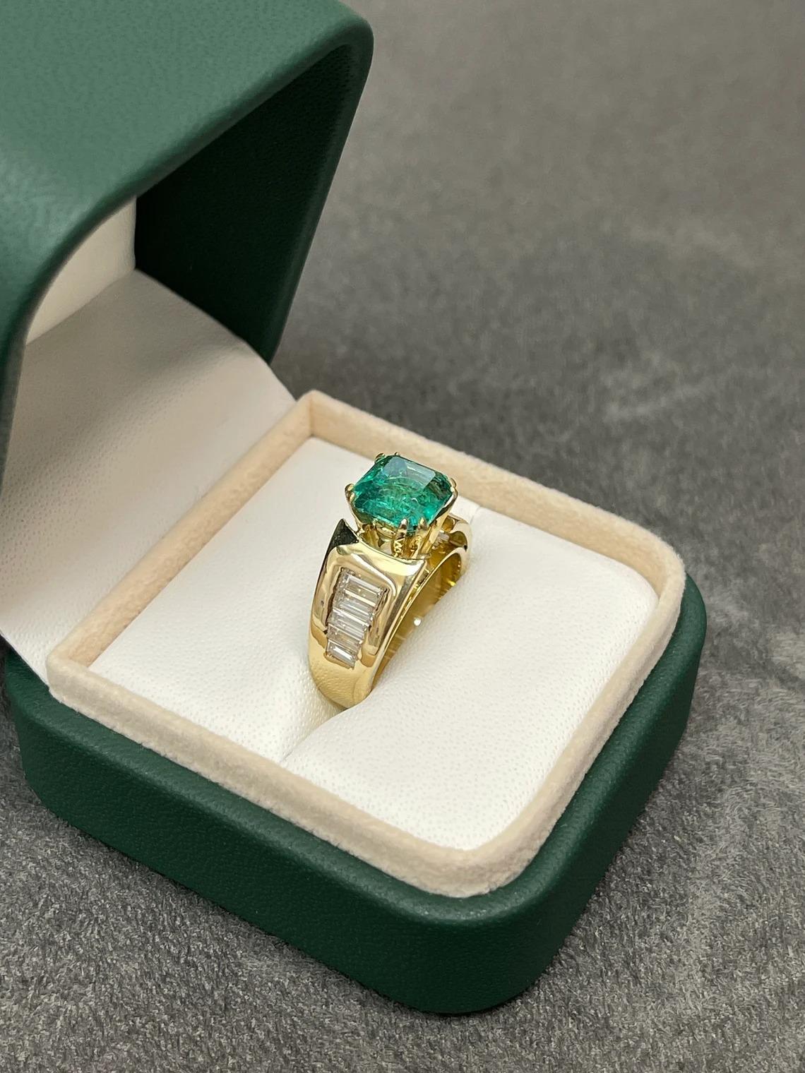 4.01tcw 18k colombian emerald‑a...