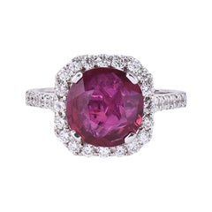 Laviere 4.02 Carat Burmese Ruby and Diamond Ring