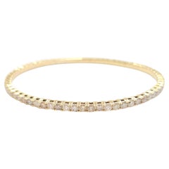4.02 Carat Flexible Bangle Natural Diamond Yellow Gold 14 Karat