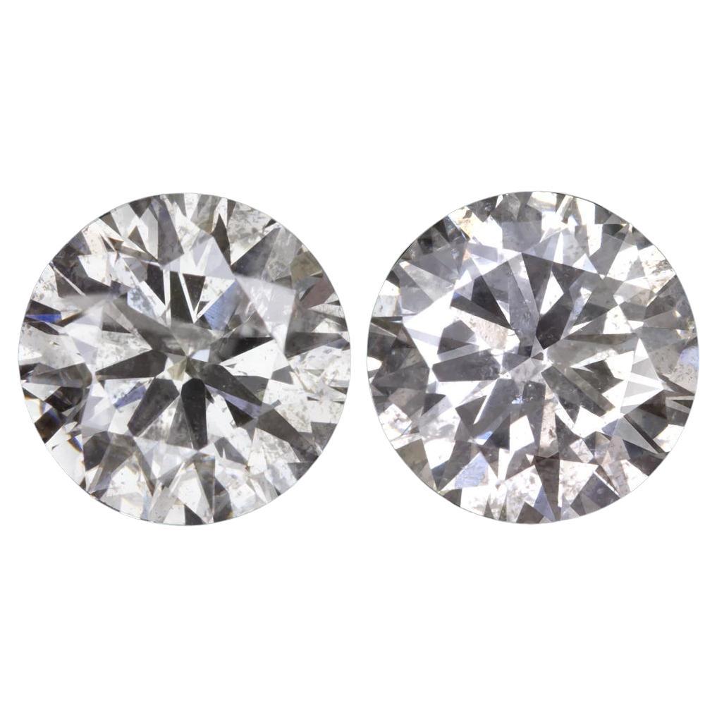 4.02 Carat G-H color Diamonds Studs Earrings For Sale