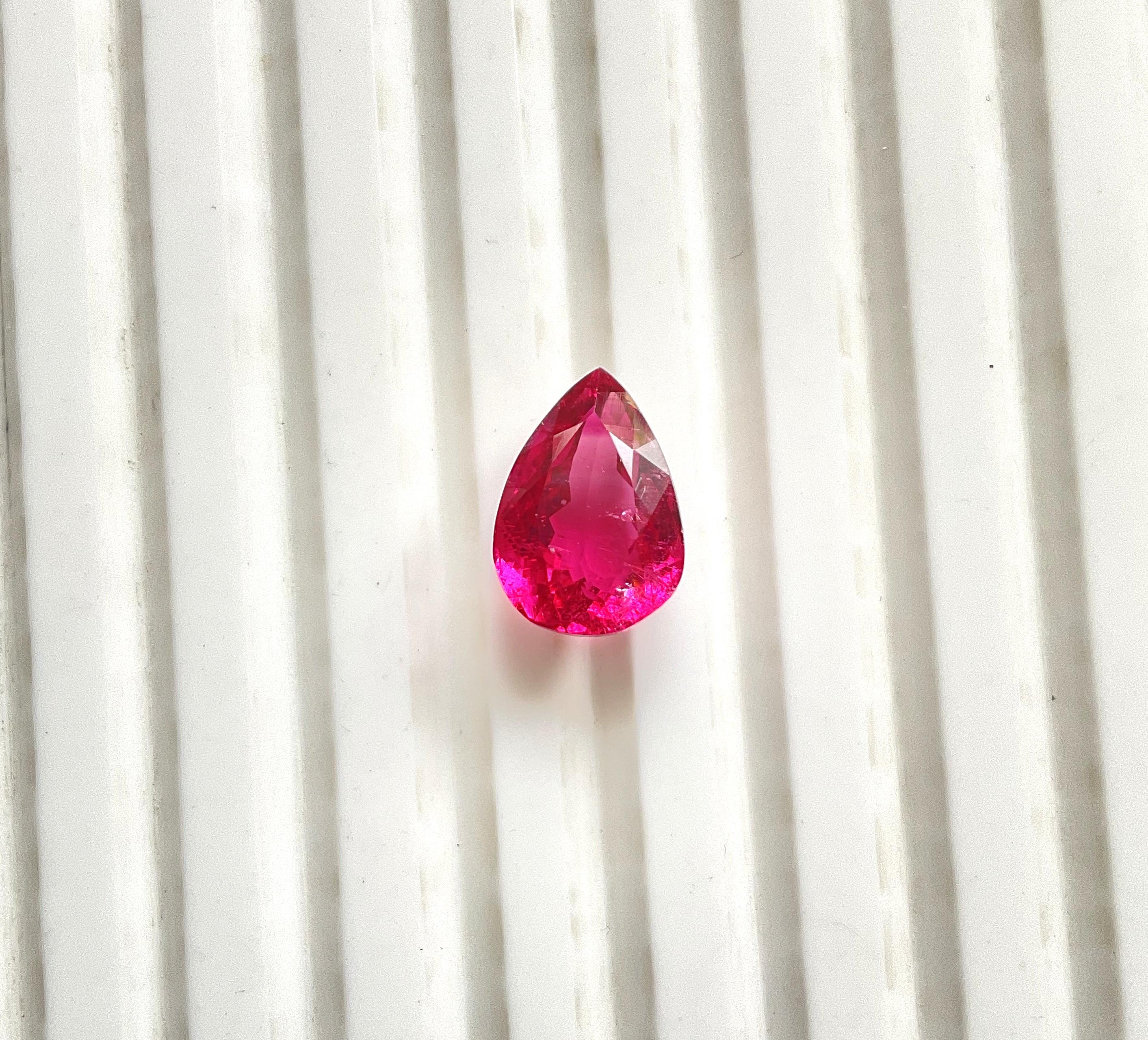 4.02 Carat Hot Pink Rubellite Tourmaline pea cut stone fine jewelry Natural Gem

Gemstone -  Rubellite Tourmaline
Weight - 4.02 Carats
Shape - pear
Size -  11.5x8x6 MM
Pieces - 1