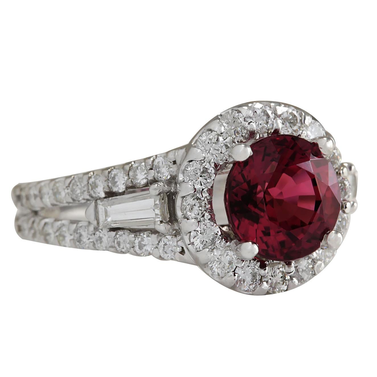 Stamped: 14K White Gold
Total Ring Weight: 7.0 Grams
Total Natural Tourmaline Weight is 2.78 Carat (Measures: 8.00x8.00 mm)
Color: Pink
Total Natural Diamond Weight is 1.24 Carat
Color: F-G, Clarity: VS2-SI1
Face Measures: 12.00x12.00 mm
Sku:
