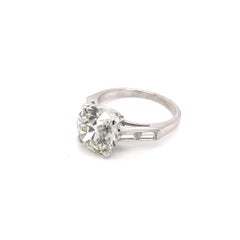 4.02 Carat Old European Cut Diamond Ring