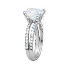 3.50 Carat Radiant Cut Diamond Ring in Platinum