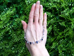 Collana in oro bianco 14k con zaffiro da 4,02 carati e diamante da 3,62 carati Circa 1920