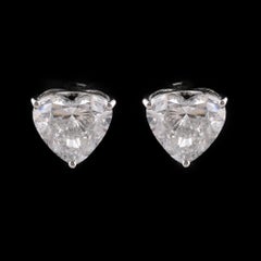 4,02 Carati SI Chiarezza HI Colore Orecchini con diamante a cuore Oro bianco 18 carati