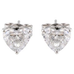 4,02 Carati SI Chiarezza HI Colore Orecchini con diamante a cuore Oro bianco 18 carati