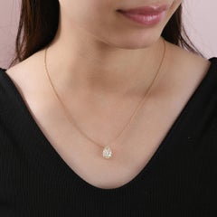 Collar Colgante Diamante Pera Solitario SI/H 4,02 Quilates Oro Amarillo 18 Kilates