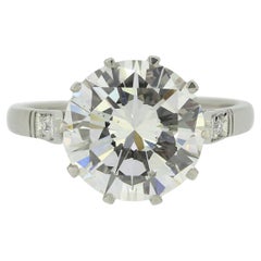 Bague de fiançailles solitaire en diamant de 4,02 carats à taille transitionnelle