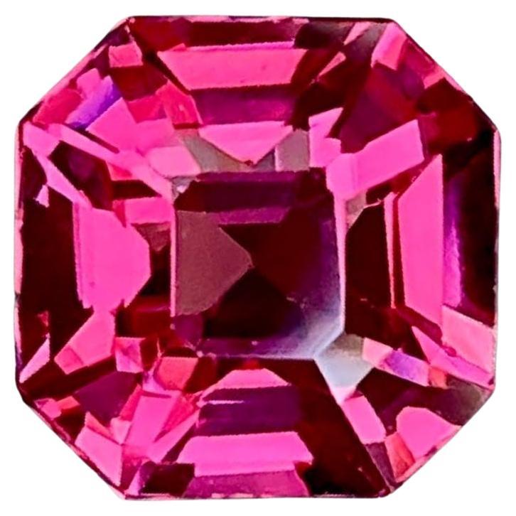 4.02 carats Pinkish Red Garnet Asscher Cut Natural African Gemstone